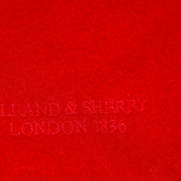 $985 XL LONG HOLLAND & SHERRY 100% CASHMERE RED SCARF WRAP SHAWL Scotland 29x 75 - Picture 8 of 12